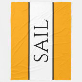 SAIL Bright Nautical Yellow Orange White Stripes Fleecedecke (Vorderseite)