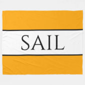 SAIL Bright Nautical Yellow Orange White Stripes Fleecedecke (Vorderseite (Horizontal))