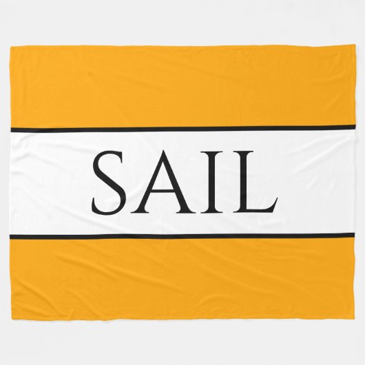 SAIL Bright Nautical Yellow Orange White Stripes Fleecedecke (Vorderseite (Horizontal))