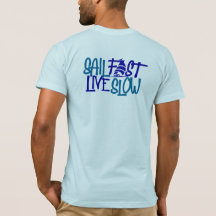 Sail Fast Nautic Blue Print auf der Rückseite