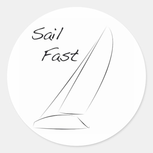 Sail Fast Runder Aufkleber (Vorderseite)