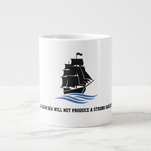 Sail Forward – Stay Strong, Keep Moving Motivation Jumbo-Tasse (Vorderseite)