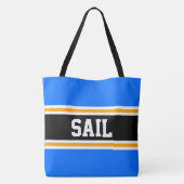 SAIL Fun Athletic Bright Blue Black Yellow Stripes Tasche (Rückseite)