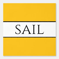 SAIL Fun Hellgelbes Orange Schwarz-weiße Streifen