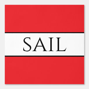 SAIL Fun Nautical Bright Red Schwarz-weiß Stripes Tapete