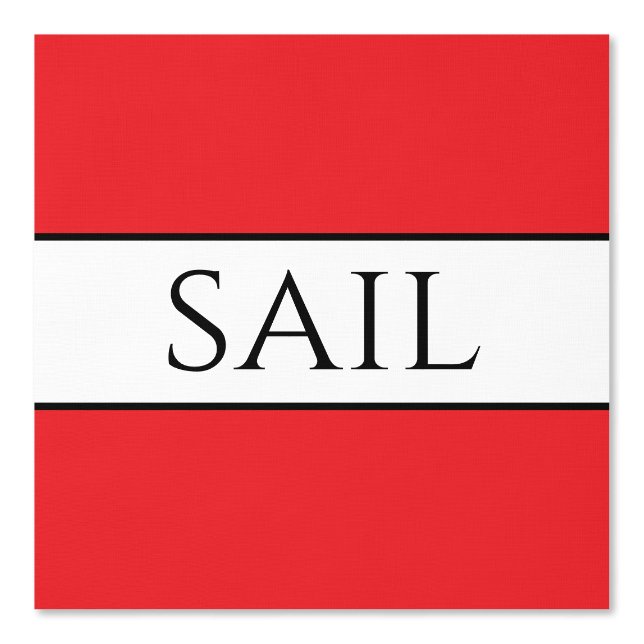 SAIL Fun Nautical Bright Red Schwarz-weiß Stripes Tapete (Vorderseite)