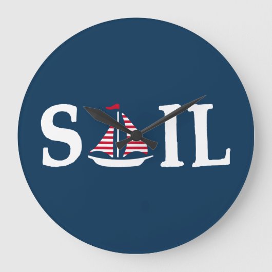 Sail Große Wanduhr (Vorderseite)