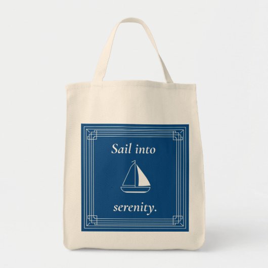 Sail Into Serenity Nautical Sailboat Tragetasche (Vorne)