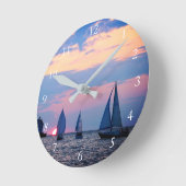 Sail into Sunset Runde Wanduhr (Winkel)