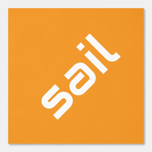 SAIL Moderner weißer Text tropischer orangefarbene Tapete (Vorderseite)