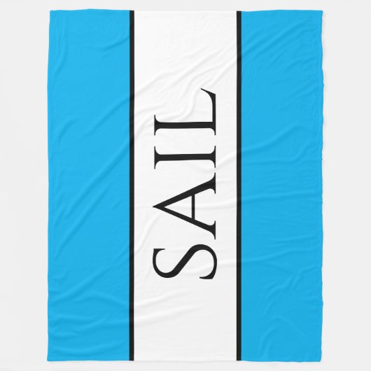 SAIL Nautical Azure White Summer Streifen Fleecedecke (Vorderseite)