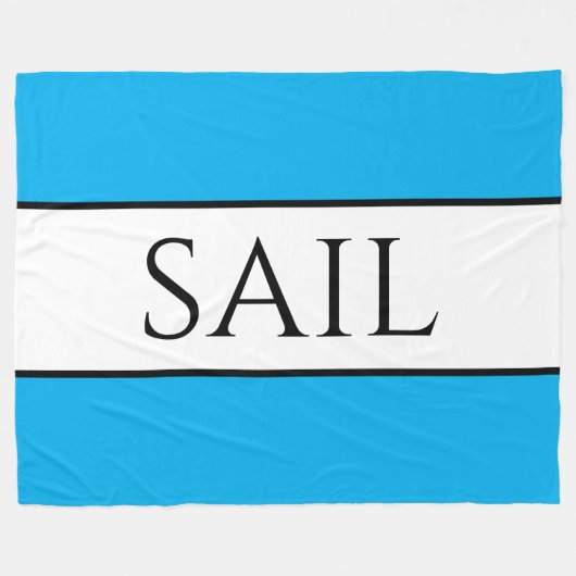 SAIL Nautical Azure White Summer Streifen Fleecedecke (Vorderseite (Horizontal))