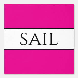 SAIL Nautical Bright Pink Schwarz-weiß Stripes Tapete