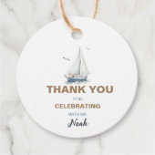 Sail on Over Sailboat Circle Gefallen Vielen Dank Geschenkanhänger (Vorderseite)
