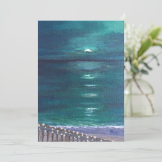 "Sail on Perfect Silence" Originelle Kunst im Ozea Einladung (Stehend Vorderseite)