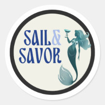 Sail & Savor Classic Round Stickers