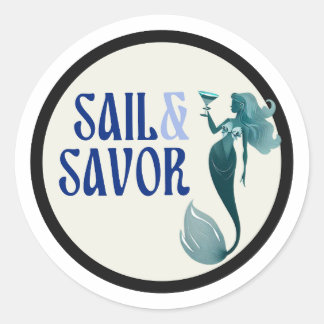 Sail & Savor Classic Round Stickers