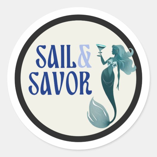 Sail & Savor Classic Round Stickers (Vorderseite)