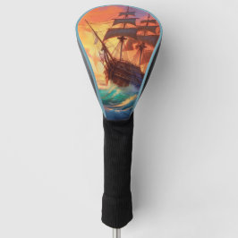 Sail Ship On A Stormy Sea Golf Headcover