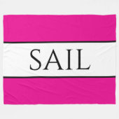SAIL Sporty Fun Bright Nautical Pink White Stripes Fleecedecke (Vorderseite (Horizontal))