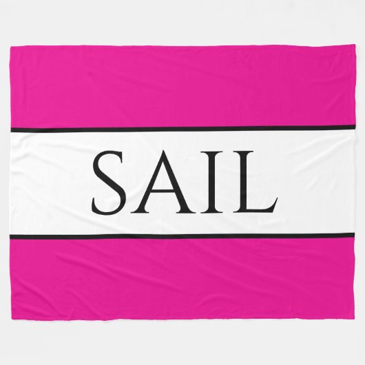 SAIL Sporty Fun Bright Nautical Pink White Stripes Fleecedecke (Vorderseite (Horizontal))
