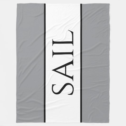 SAIL Sporty Moderne nautische graue Streifen Fleecedecke (Vorderseite)