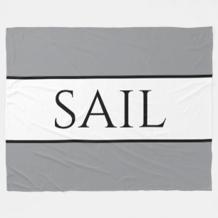 SAIL Sporty Moderne nautische graue Streifen Fleecedecke
