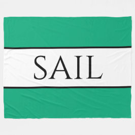 SAIL Sporty Wide Nautical Green Blue White Stripes Fleecedecke