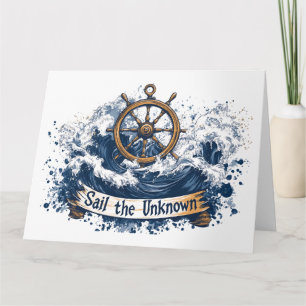 "Sail the Unknown" - Nautisch Inspiriertes Design Karte