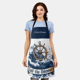 "Sail the Unknown" - Nautisch Inspiriertes Design Schürze