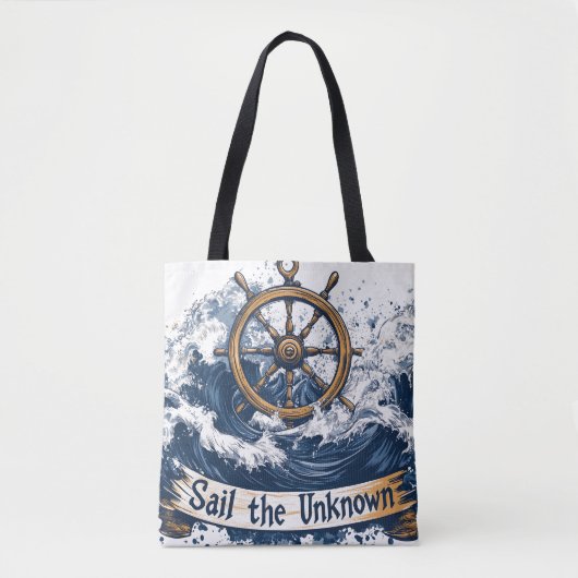 "Sail the Unknown" - Nautisch Inspiriertes Design Tasche (Vorderseite)