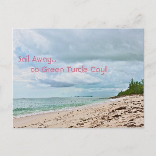 "SAIL WEGE TO GREEN TURTLE CAY" (ABACO INSELN,BAH POSTKARTE (Vorderseite)
