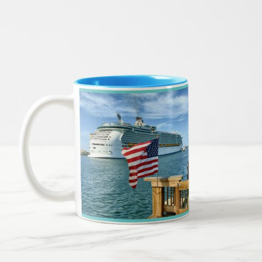 Sailaway Kreuzschiff Zweifarbige Tasse (Links)