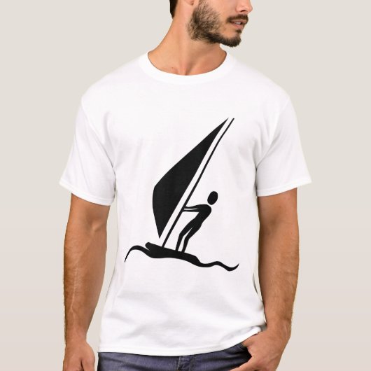 Sailboarding - Schwarzes T-Shirt (Vorderseite)