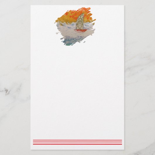 Sailboat-4 Paintstroke Briefpapier (Vorderseite)