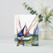 Sailboat Abstrakt - CricketDiane Art Postkarte (Stehend Vorderseite)