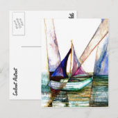Sailboat Abstrakt - CricketDiane Art Postkarte (Vorne/Hinten)