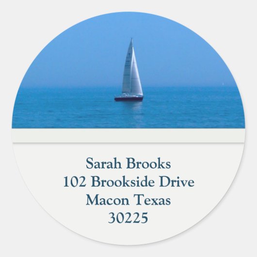 Sailboat Address Labels Runder Aufkleber (Vorderseite)