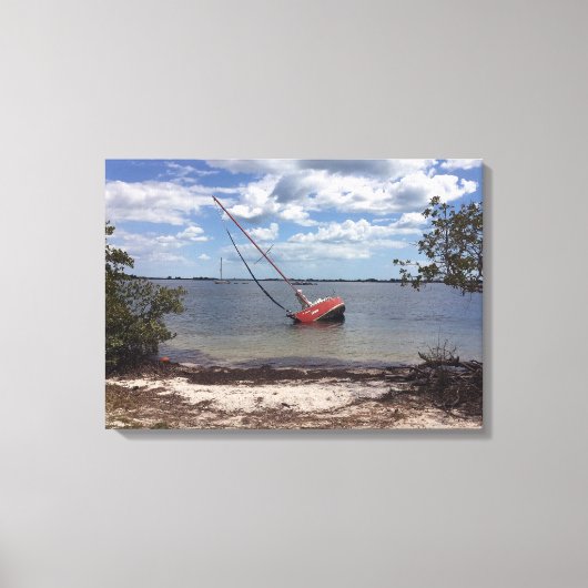 Sailboat Aground Leinwanddruck (Vorderseite)