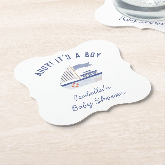Sailboat Ahoy! Es ist eine Baby-Dusche. Untersetzer (angewinkelt)