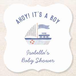 Sailboat Ahoy! Es ist eine Baby-Dusche. Untersetzer