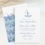 Sailboat and Waves Elegant Navy Blue Wedding Einladung<br><div class="desc">Set segeln für Ihre perfekte Hochzeit an der Küste mit unserem eleganten blauen Segelboot und der Wellen Hochzeitseinladung. Dieses Wassersportzentrum ist für Ozeanliebhaber konzipiert und lädt zu ruhigen Meeresbrisen und zeitlosem Charme ein. Ideal für Feiern an erstklassigen Veranstaltungsorten wie dem Wychmere Beach Club auf Cape Cod, Gurneys Montauk, Belle Mer...</div>