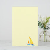 Sailboat Art Stationery Briefpapier (Stehend Vorderseite)