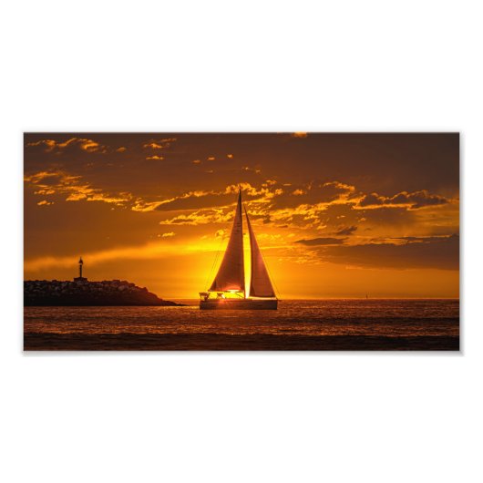 Sailboat at Sunset - Marina Del Rey, CA Fotodruck (Vorne)