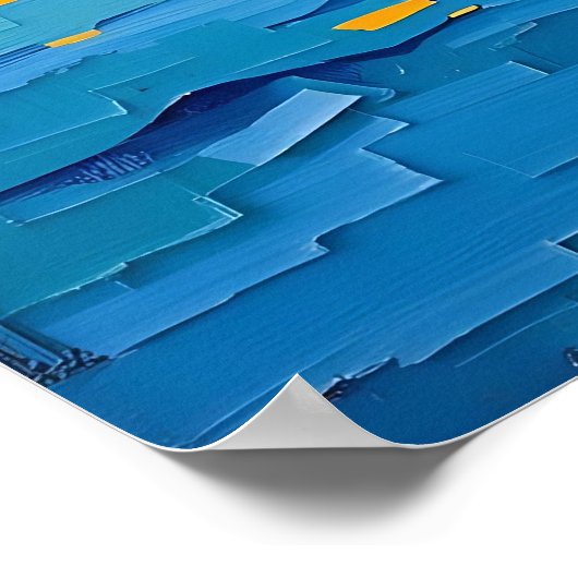 Sailboat at Sunset Poster (Ecke)