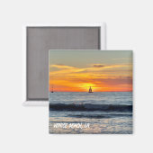 Sailboat at Sunset - Venice Beach, CA Magnet (Vorderseite/Rückseite)