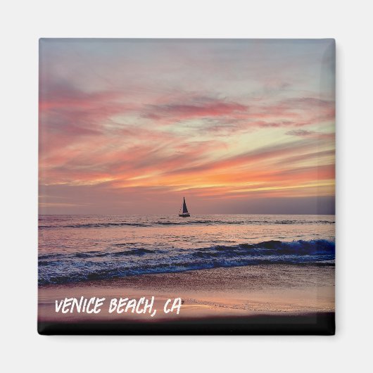 Sailboat at Sunset - Venice Beach, CA Magnet (Vorne)