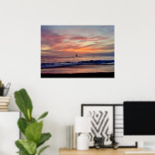 Sailboat at Sunset - Venice Beach, CA Poster (Heimbüro)