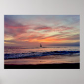 Sailboat at Sunset - Venice Beach, CA Poster (Vorne)