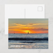 Sailboat at Sunset - Venice Beach, CA Postkarte (Vorne/Hinten)